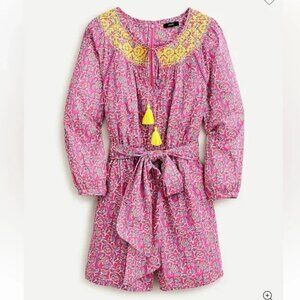 J. Crew Embroidered Long Sleeve Romper NWT